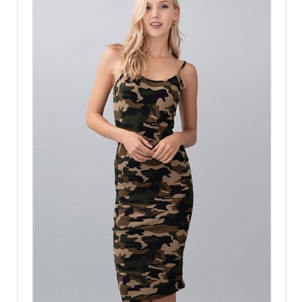 Camo Print BodyCon Dress